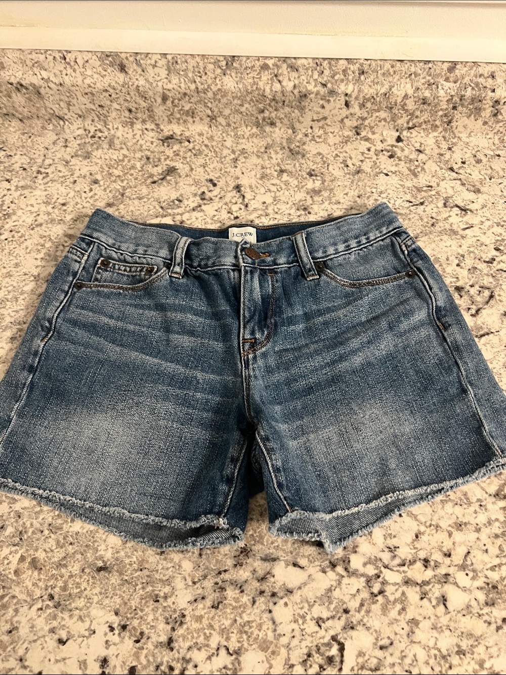 J. Crew Mid-Blue Denim Cutoff Shorts